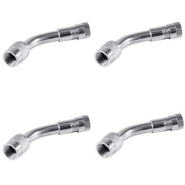 Aofan 135 Grad Reifenventil Verlängerung AdapterUniversal Extender Adapter Set für Auto Fahrrad Motorrad Scooter(Silber) 4 STK.
