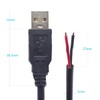ELNONE 18AWG 2PCS USB 2 Wire Pigtail Cable,0.3M/1FT USB 2.0
