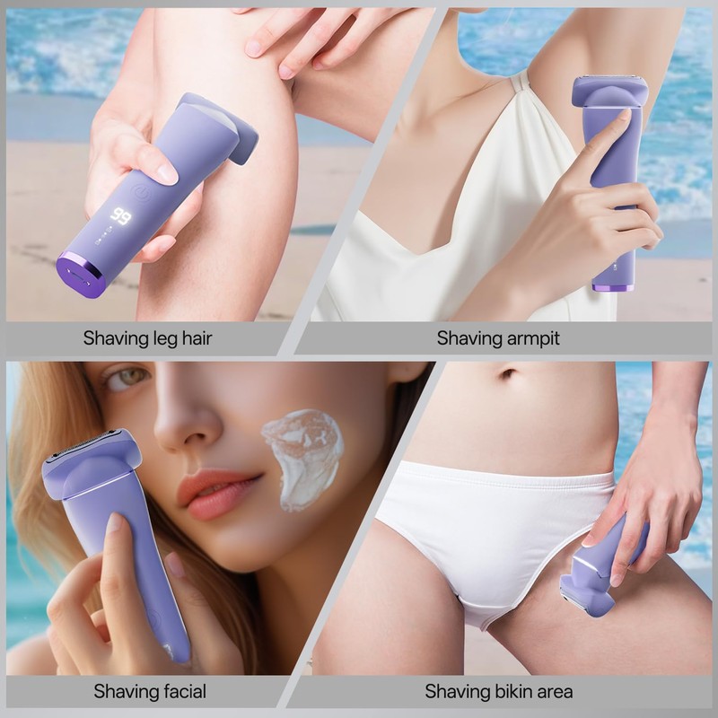 krofaue Electric Razors for Women - Waterproof Bikini Trimmer with