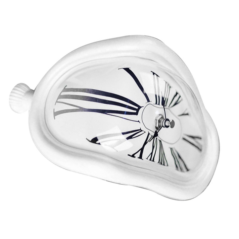 Melting Clock Plastic Retro Decorative Electroplated Metal Paint Desk Table