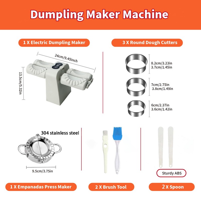 Electric Dumpling Maker Machine, Double Head Automatic Electric Dumpling Machine