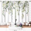 oolygoo Eucalyptus Botanical Leaves Floral Kitchen Window Curtains Over Sink