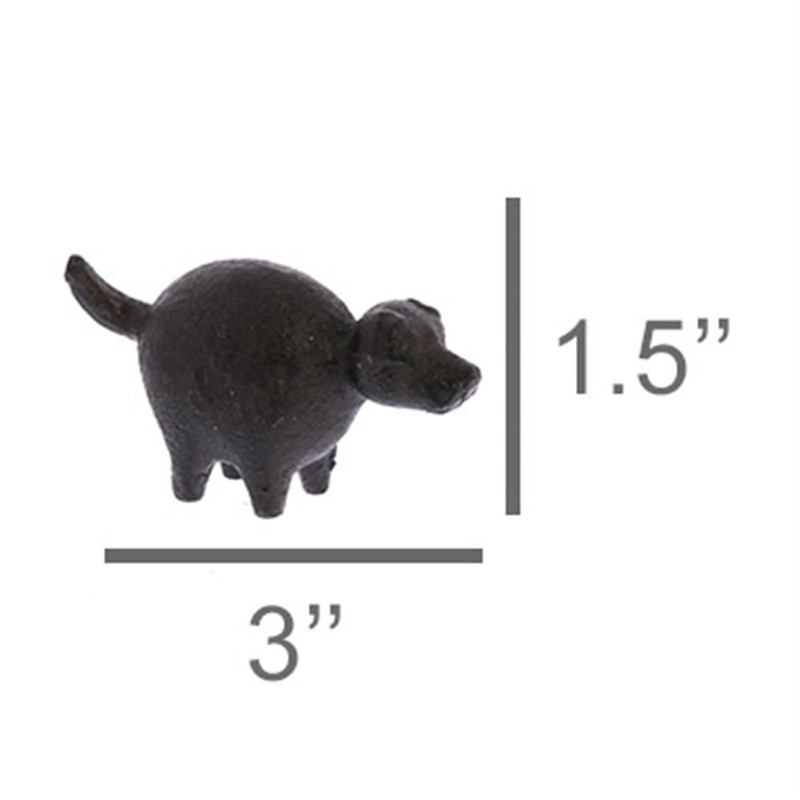 HomArt Botero Critter Dog Figurine, 3-inch Length, Cast Iron, Brown