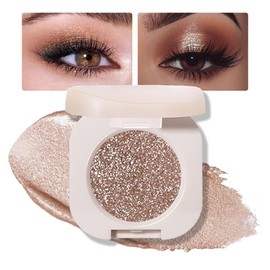 FeiCuiYun Monochrome Glittle Eyeshadow, light eyeshadow, pressed glitter eyeshadow, Glittle Matte Pressed Powder Single Vegan Eyeshadow; Talc, Paraben & Cruelty Free, Brown Glitter (10)
