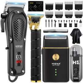Hair Clippers for Men Professional, Cordless Complete Barber Kit with Electric Hair Clipper T-Blade Beard Trimmer Foil Shaver Nose Trimmer, Men's Hair Cutting Grooming Kit, 8 Guide Combs, Barber/Home