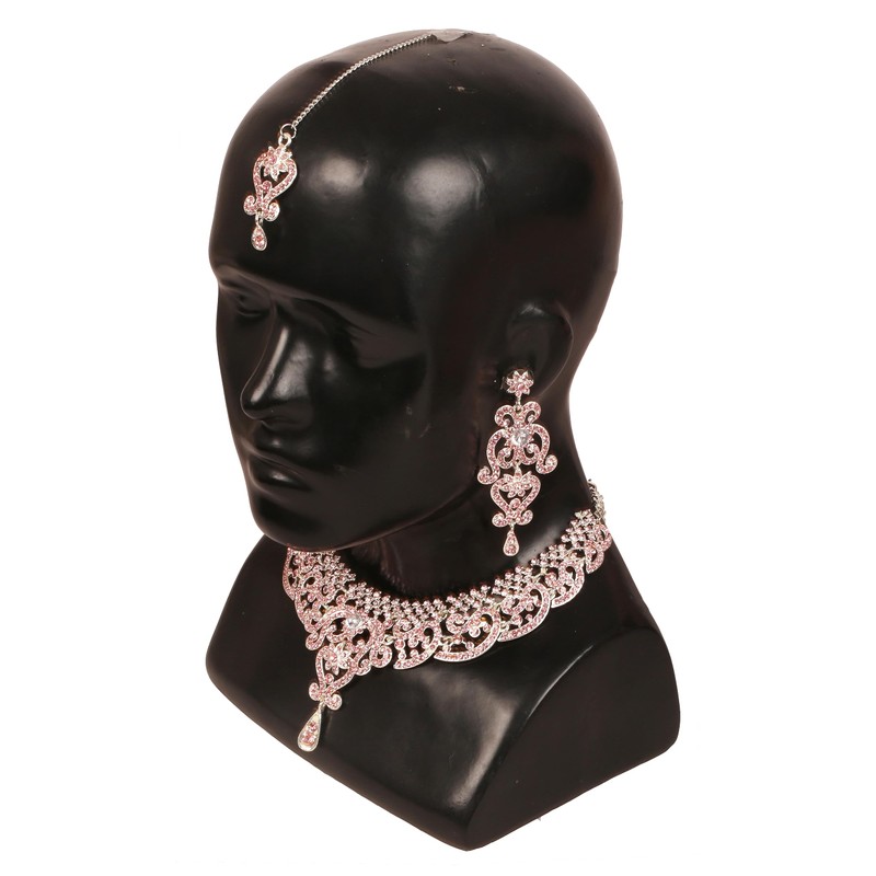 New! Touchstone Indian Bollywood Princess Diana Studded Diamond Look White