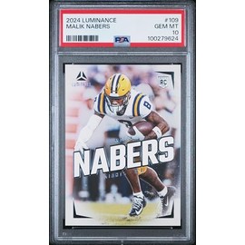 Graded 2024 Panini Luminance Malik Nabers #109 Rookie RC Football Card PSA 10 Gem Mint