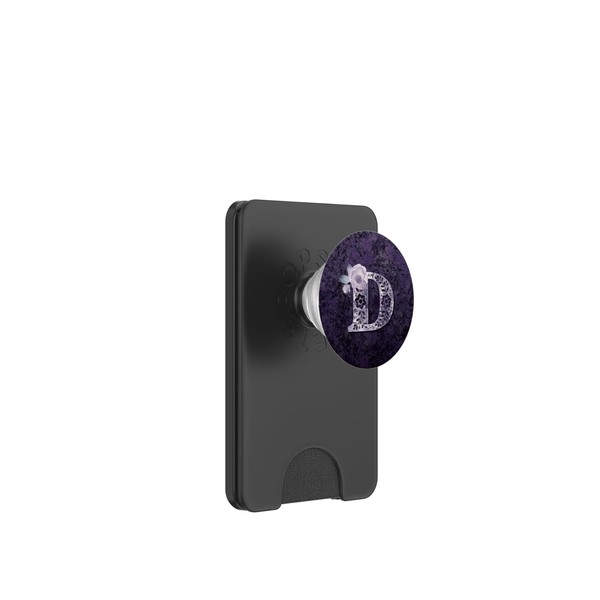 Pretty Purple Initial D Floral Mauve Rose Monogrammed Letter PopSockets
