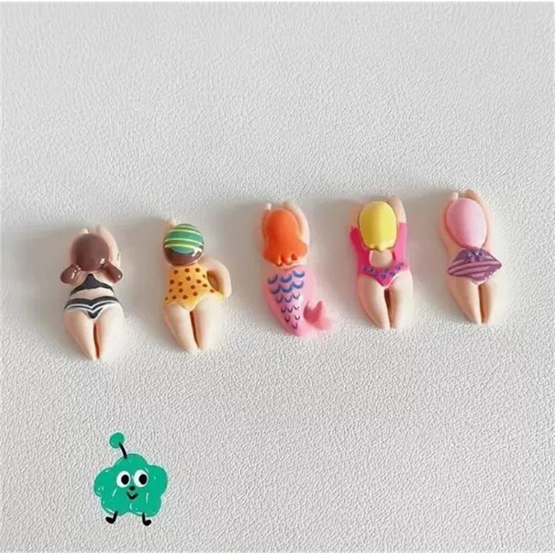 6 Pieces Creative Fridge Magnet with Floating Character, Cute Beach
