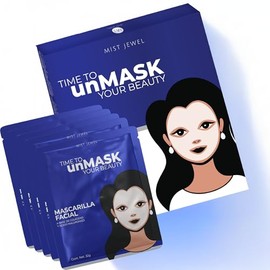 MIST JEWEL Mascarilla Facial con Colágeno, ácido hialurónico y aminoácidos de alto efecto hidratante y Rejuvenecedora  Premium Bio-Collagen mask...   