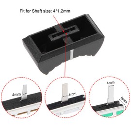 uxcell Straight Slide Potentiometer Flat Push Knob Insert Shaft 4x1.2mm Black 10pcs Plastic