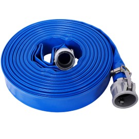 SVRCK Durable Heavy Duty Pool Backwash Hose for Effortless Water Discharge, 1.5 in ID × 100 ft Long, Blue PVC with Secure Camlock Fittings