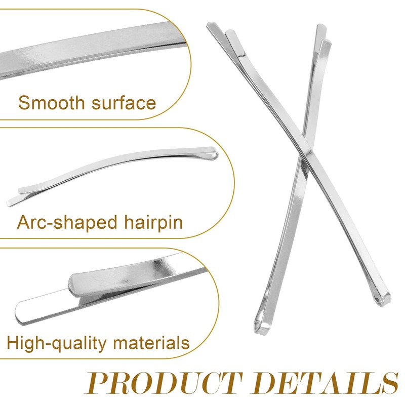 12pcs 3.35Inch Long Bobby Pins, Metal Curved Hair Pin Clips,