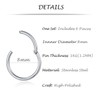 Tornito 6Pcs 18G-16G-14G Stainles Steel Septum Clicker Ring Seamless Lip