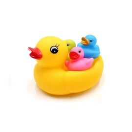 Brigamo Premium Bath Duck Family Bath Duck Mama and 3 x Squeaky Ducks Baby Bath Toy