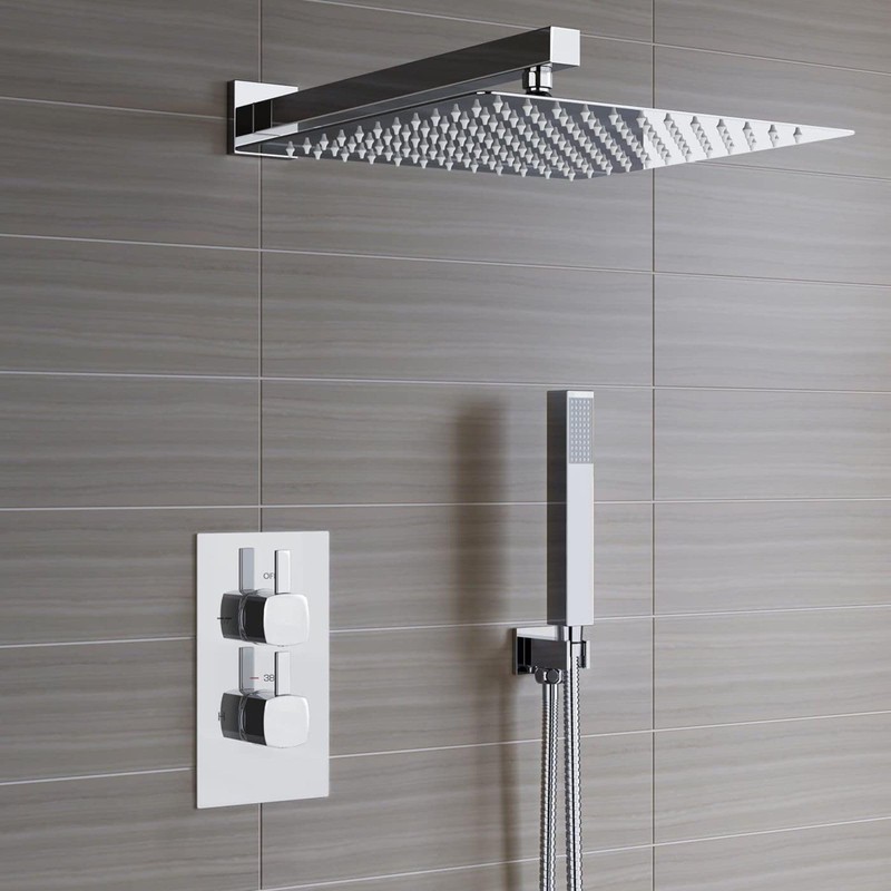 Voolan All Metal Shower Head with Extension Arm, Stainless Steel