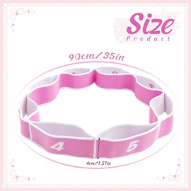 Stretch Strap, Kids Stretch Strap Stretch Assist Strap With 8 Loops Exercise Trainer Bands Latin Dance Resistance Bands for Kids Dancers Pilates Yoga Fitness Training (Pink)