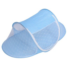 Foldable Nursery Crib Bed Cot Netting Canopy Net Tent for Baby Breathable Soft Fabric Prevents Biting by Insects Folding Design (Blue)