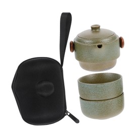 Ciieeo Travel Tea Set Kung Fu Style Ceramic Teapot Cups Compact Easy to Store