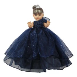 Muñeca Quinceañera Recuerdo 15 Años Azul Marino Petro 33 Cm                                                                                           