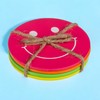 MIJOMA Set of 4 Smile Design Wooden Coasters - Neon