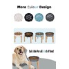 Slow Feeder Dog Bowls with Wooden Stand, Ceramic Fun Slow
