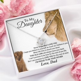 To My Daughter Necklace, Xmas Gift For Daughter From Dad, Daughter Father Lion