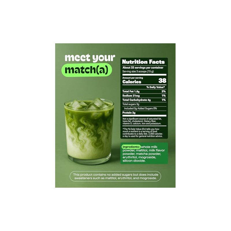 MatchaDNA Sweet Matcha Latte Powder – Organic Green Tea Mix