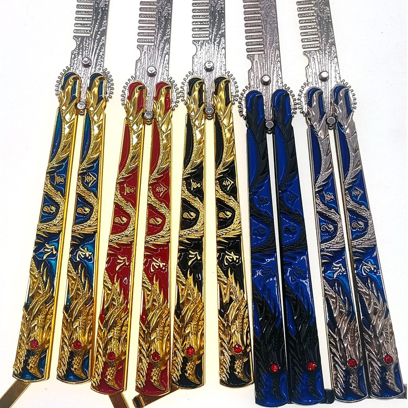 WANLIAN Dragon Beautiful comb,Beautiful comb Stainless Steel Folding Practice Combs