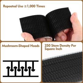 Dual Lock SJ3550 1/2"x 1" 6PCS Black Reclosable Fastener Heavy Duty Interlocking Tape Mushroom Shaped Sticky Hook Lock Mounting Tape for EZ Pass Holder Indoor Outdoor Use