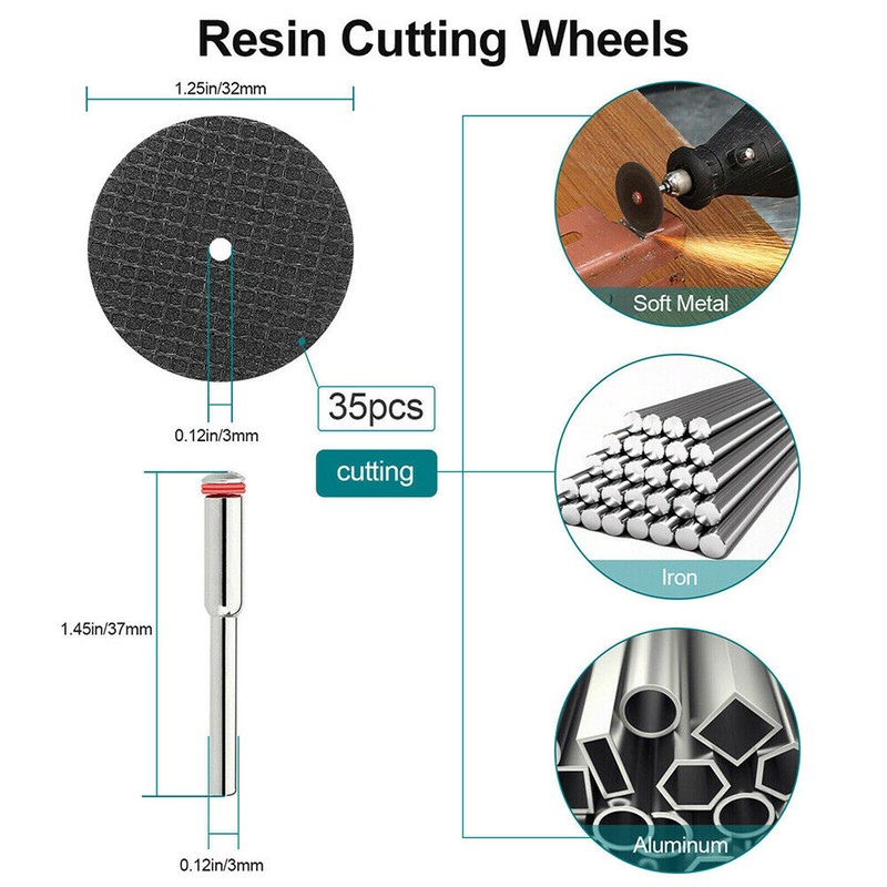 60Pcs/Set Cutting Disc Saw Blade Chuck Set for Electric Drill