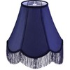 GO&SO Blue Silk Bell Lamp Shades Petal Edge Braid with