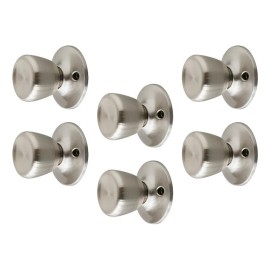Design House Terrace Dummy Brass Doorknob in Satin Nickel 6 Pack