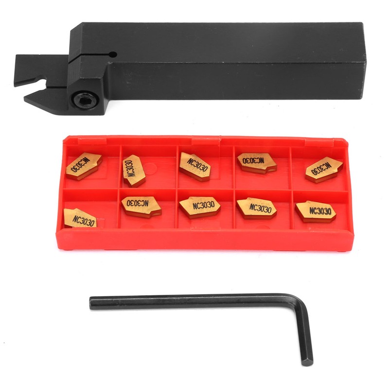 ZQ2020R-3 Lathe Grooving Turning Tool Holder 10pcs SP300 Carbide Inserts