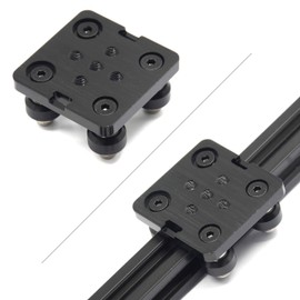 Befenybay - Rueda pequeña en V con Placa para Perfil de Aluminio 2020 para Piezas de Impresora CNC y 3D Kossel Black Wheel
