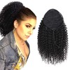 R RACILY HAIR Curly Human Hair Ponytail with Wrap Drawstring