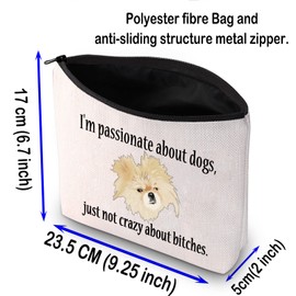 Real Housewives Makeup Bag TV Fans Gifts I'm Passionate About Dogs Not Crazy Cosmetic Bag for Fans(Just Not Crazy)