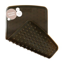 HEVEA Baby and Toddler Bath Mat - 100% Natural Rubber Non Slip Bath Mat for Baby - Upcycld Danish Design - Safe and Sustainable Bathroom Essential (Charcoal Black)