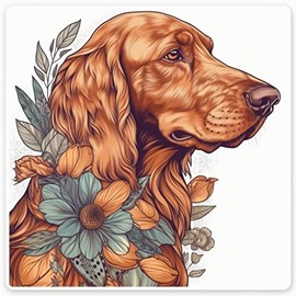 Yoonek Graphics Irish Setter Irish Setter Dog Vinyl Decal Sticker for Car, Laptop, Tumbler, More. #009622-4"