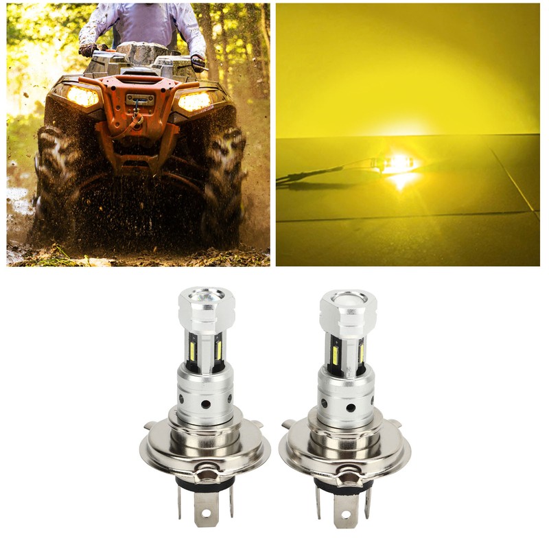 2 Pcs 100W H4 LED Motorcycle Headlight Bulb 360 Degree