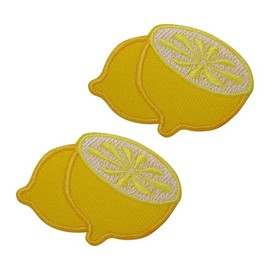pipomama Lemon and Lime Iron On Patch for Clothing Embroidered Applique Patch Badge Sew On Emblem DIY Craft Iron on Patches (Lemon)