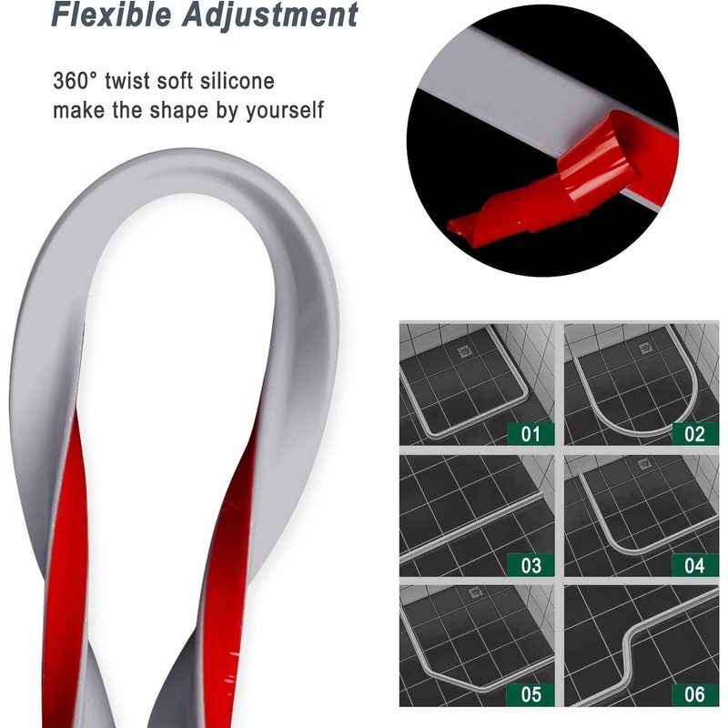 39 - Inch Collapsible Shower Water Guard: Splash Barrier, Threshold