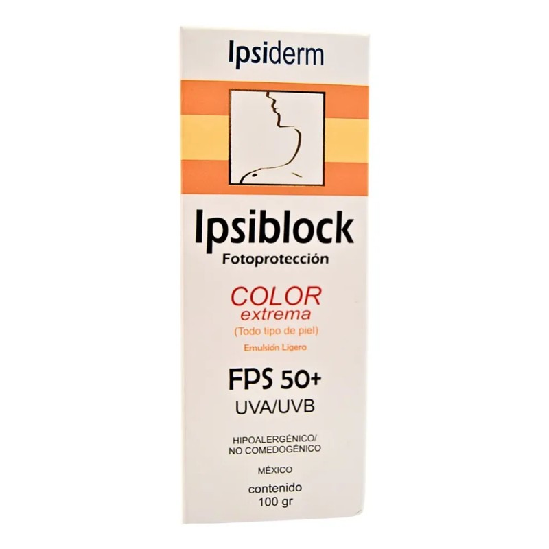 Crema Facial Ipsiderm Ipsiblock Color Extrema FPS50+ 100g Fotoprotector Hipoalergénico