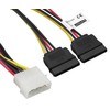 mumbi Power Cable Y Connector 4-Pin to 2 Y SATA