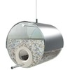 MeLiTec Stainless Steel Bird Feeder Station Barrels Silver/Black Colour Stainless