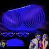60 Pack 8” Blue Glow Sticks Bulk Bright Glow Sticks with 60 Connectors 20 Heart Glasses Glow In The Dark Party Supplies Neon Party Decorations Glow Bracelet Glasses for Holiday Party Carnival (Blue)