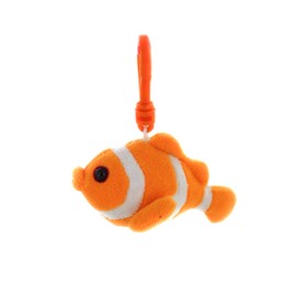 Plushland Adorable Shiner The Clown Fish Keychain 4 Inches Plush Stuffed Animal - Gifts Present for Birthday, Graduation Day, Valentine Day - Back to School