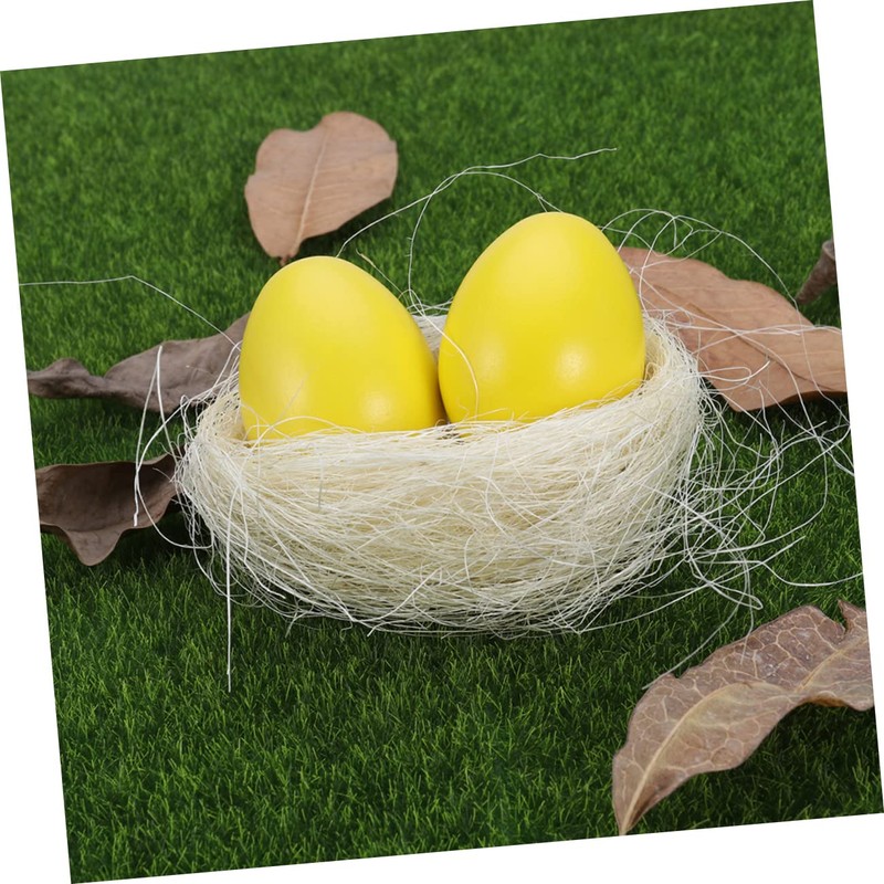 IWOWHERO 6pcs Artificial Chicken Nest Easter Decor Thread Chicken Coop