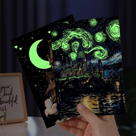 Scratch Art, Set of 8, 8 x 11.4 inches (21 x 29 cm), A4 Size, Luminous Scratch Art, Beautiful Art, Funny Coloring, Easy to Sharp, Scratch Art, Cats, Deer, Tiger, Lion, Parrot, DIY, Handmade Rainbow