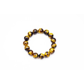 Gold Obsidian Bracelet Silver Obsidian Bracelet, Tiger Eye Bead Bracelet, available in 12mm and 14mm sizes for men and women., 14mm, Crystal, crystal
